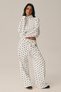 Suki Polka Dot Half-Zip Sweatshirt & Wide-Leg Pants Set