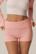 Riviera Striped Fold-Over Shorts