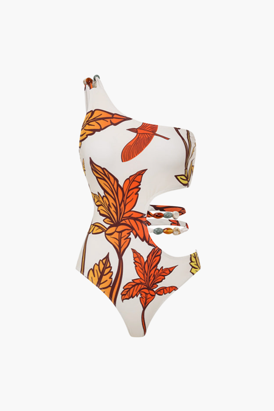 Orange Floral Swimsuit & Sarong