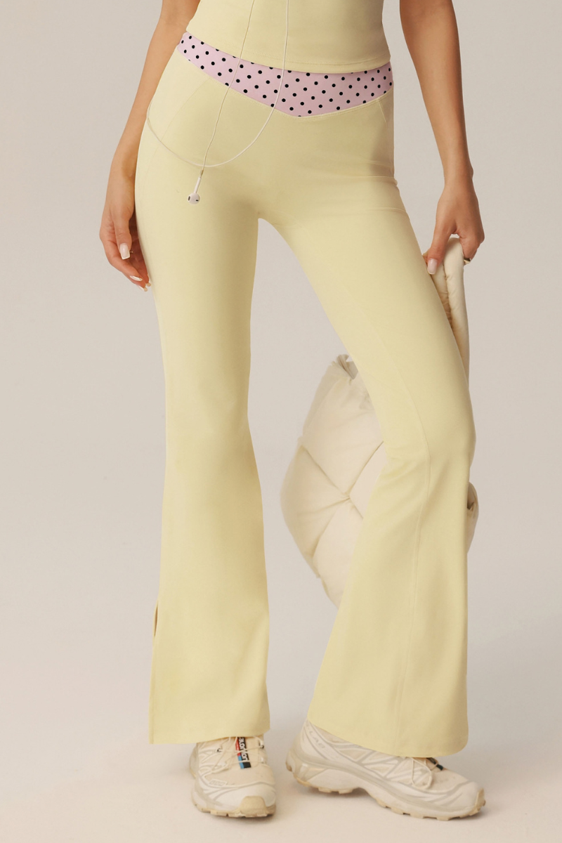 Clio Polka Dot V-Waist Flare Pants