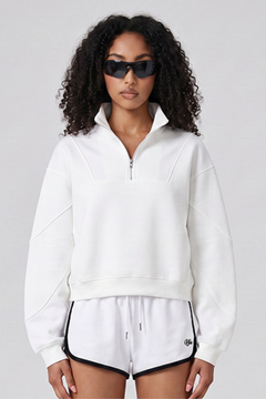 Sudadera corta Elodie con cuello alto y cremallera
