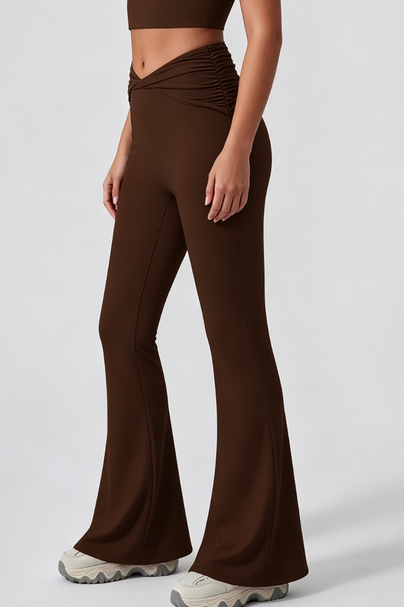 Vivi Twist-Waist Flared Leggings
