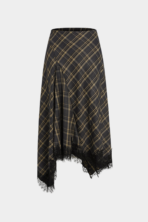 Asimetrik Püsküllü Midi Etek