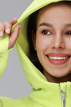 Sena Cropped Zip Fleece Hoodie