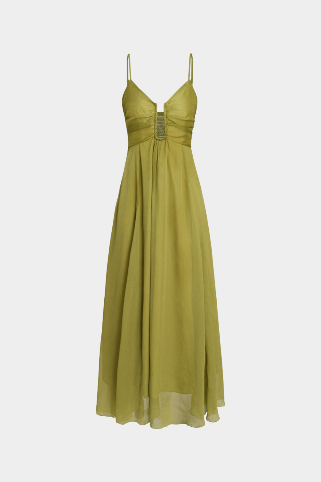 Akıcı Askılı Midi Elbise