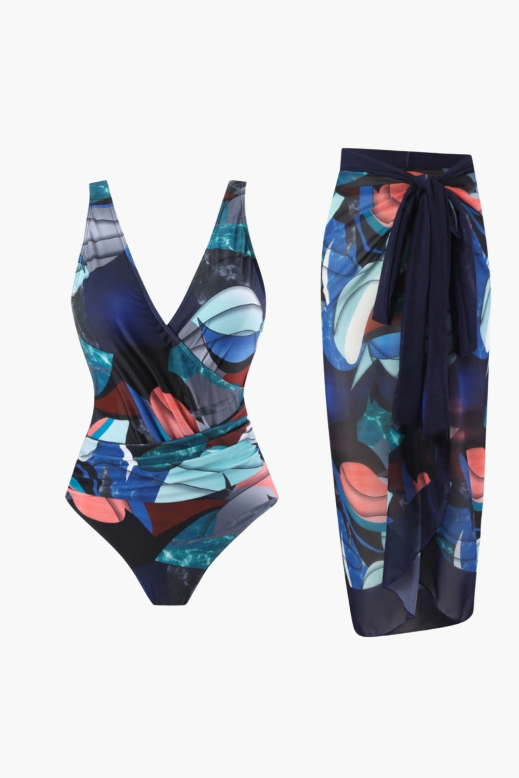 Night Print Swimsuit & Pareo