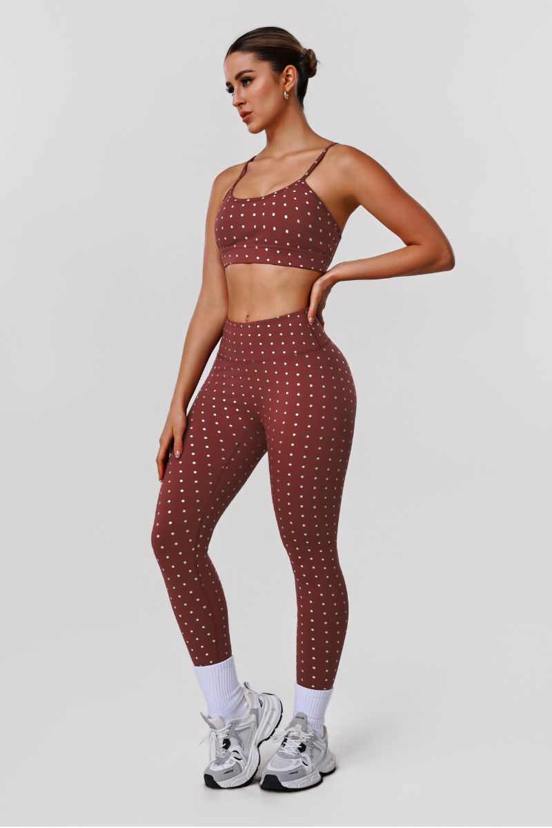 Women's Sports Polka Dot Bra Leggings Two-Piece Set