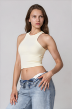 Chloe Racer Top – Cream