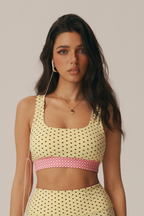 Lottie Polka Dot Square-Neck Sports Bra