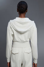 Women Hooded Short Waist-Tie Open-Front Yoga Sportswear Jacket