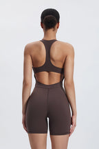 Body Freja con mezza zip e schiena a I