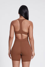 Body Freja con mezza zip e schiena a I