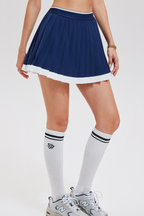 Perrie Contrast Hem Pleated Skort