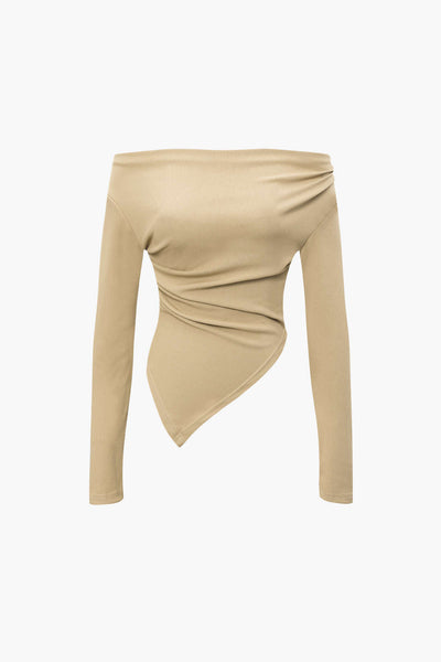Draped Asymmetric Blouse &amp; Palazzo Trouser Set