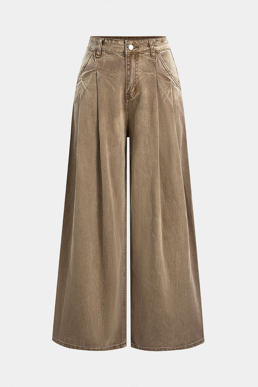 Sculpted Wide-Leg Heritage Denim Pant