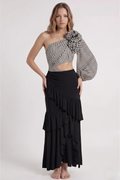 Elegant Striped Swimsuit & Sarong