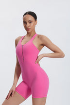 Body Freja con mezza zip e schiena a I