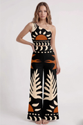 Black Tribal Swimsuit & Pareo