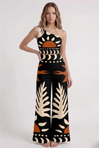 Black Tribal Swimsuit & Pareo