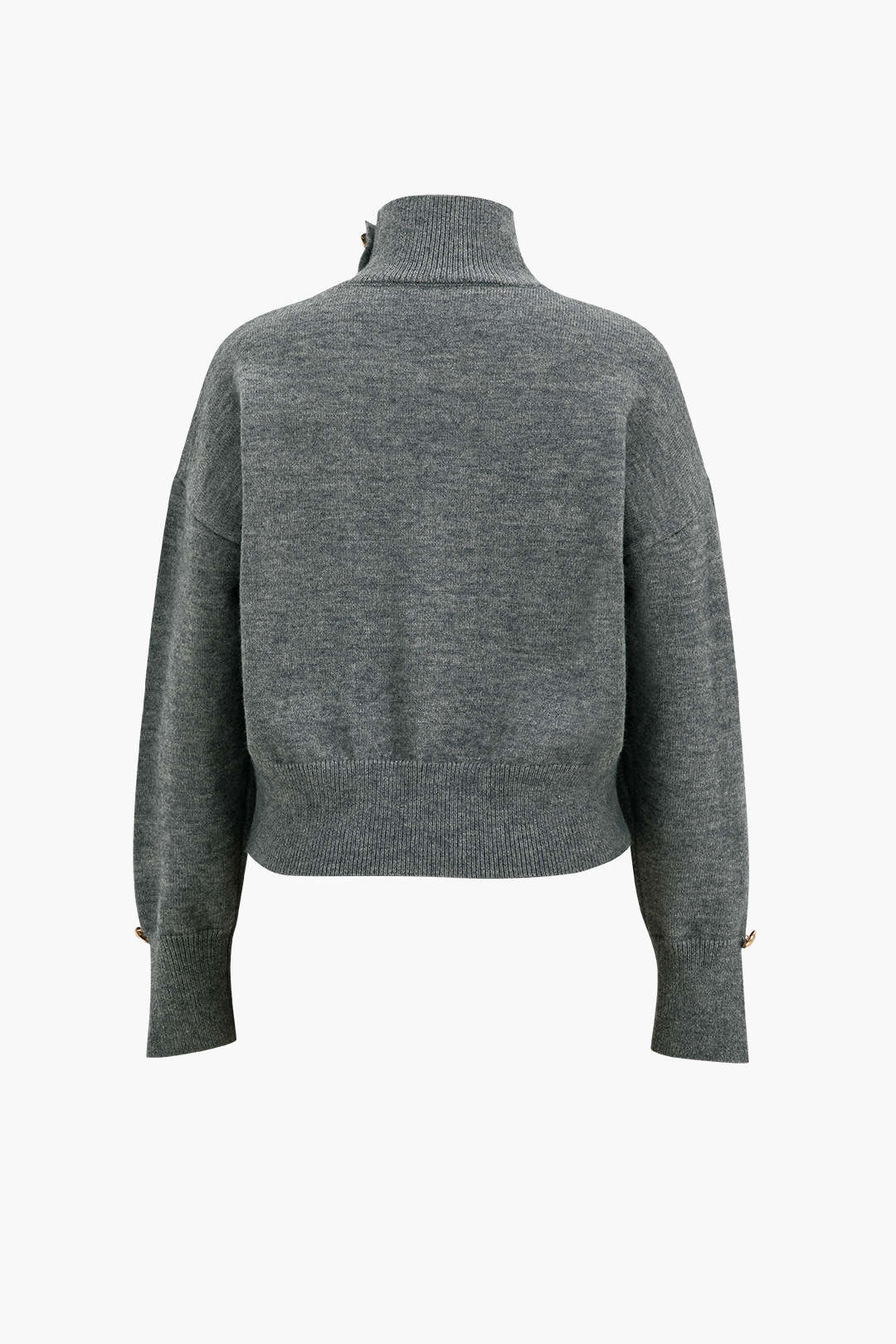 Düğme Detaylı Örme Kazak 