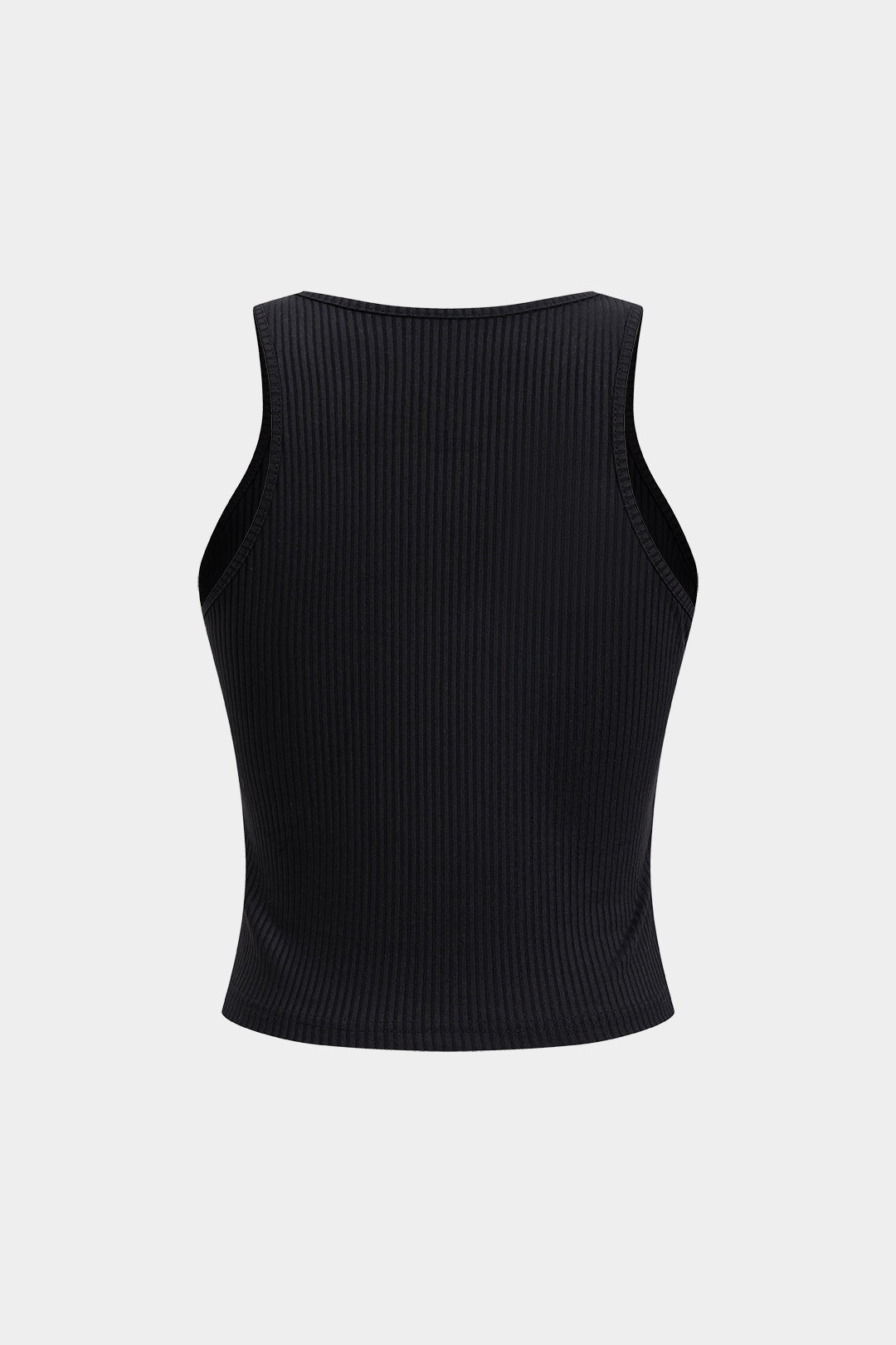 Monochrome Edge Asymmetrical Skirt &amp; Black Crop Set