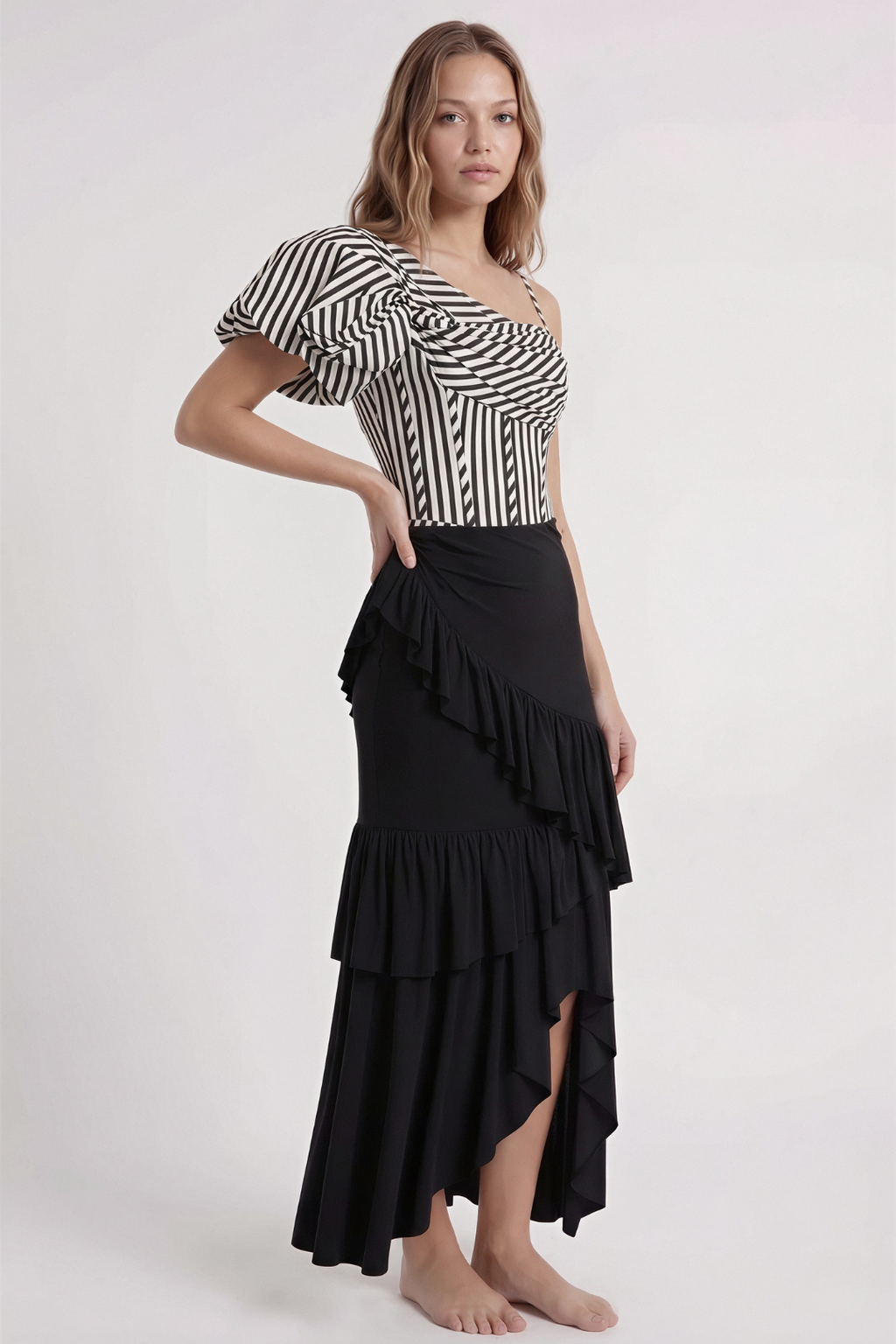Noir Stripe Pareo Set