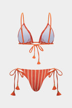 Coral Striped Bikini