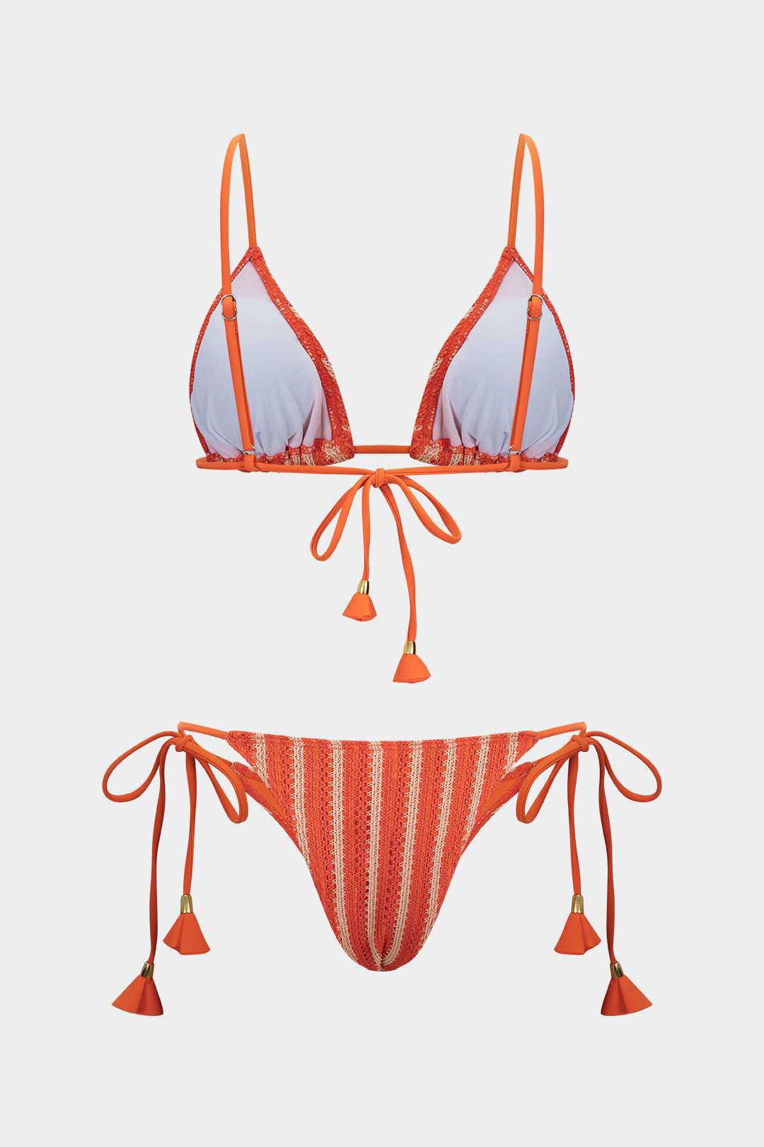 Coral Striped Bikini
