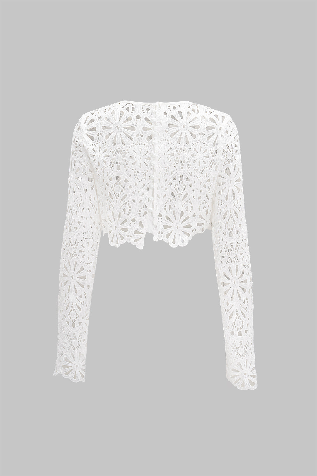 Daisy Cutwork Lace Crop Blouse