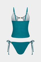 Metallic Decor Cut Out Bikini Set