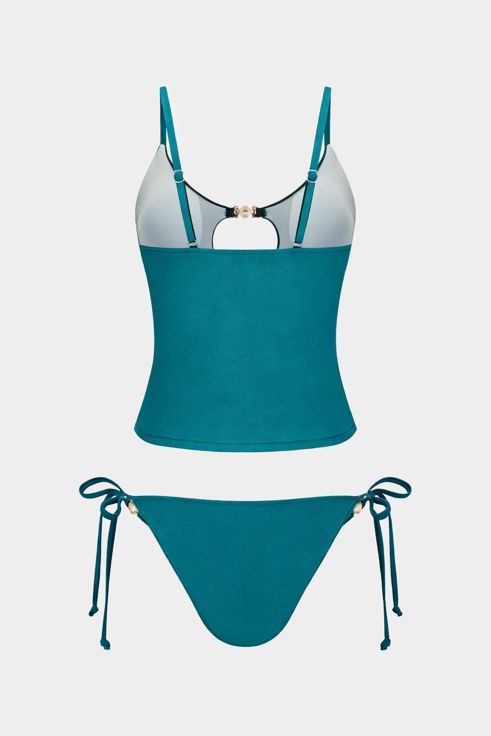 Metallic Decor Cut Out Bikini Set