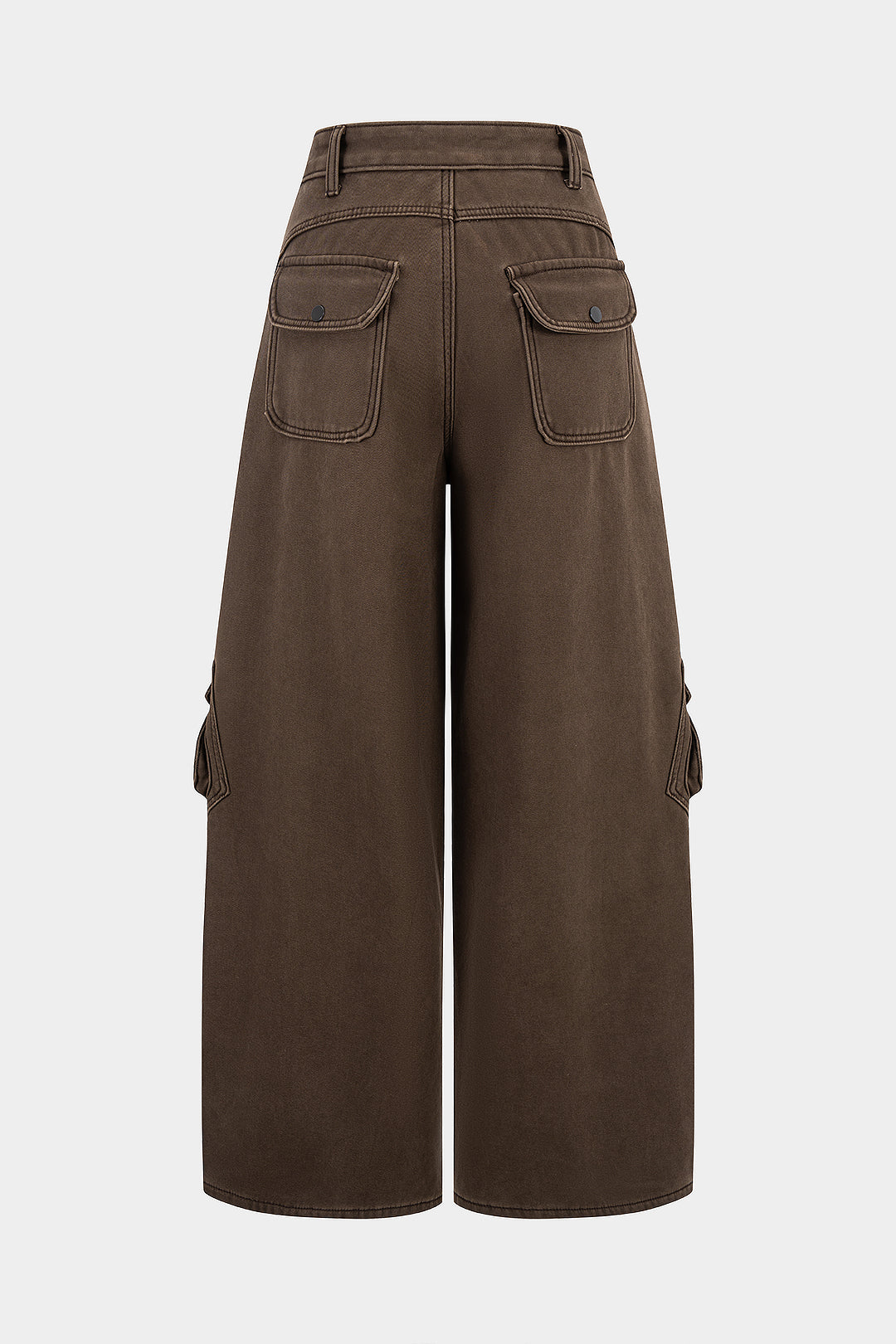 Chocolate Cargo Wide-Leg Pants