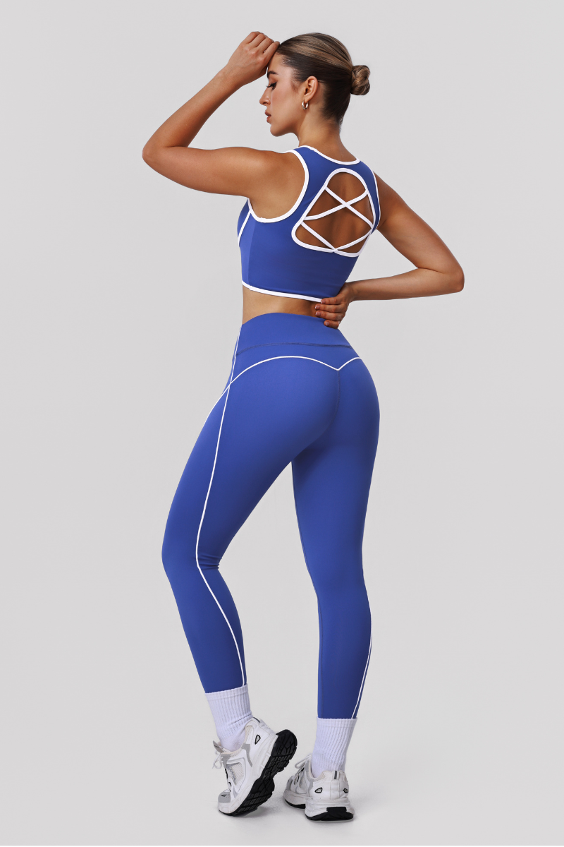 Women's Color-Blocked Hollowed-Out Back Sets Of Two Pieces
