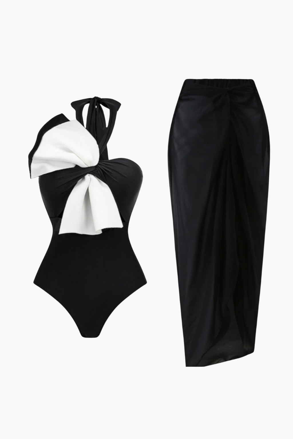 Noir Bow Pareo Set