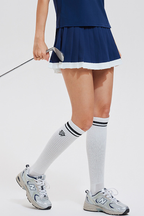 Perrie Contrast Hem Pleated Skort