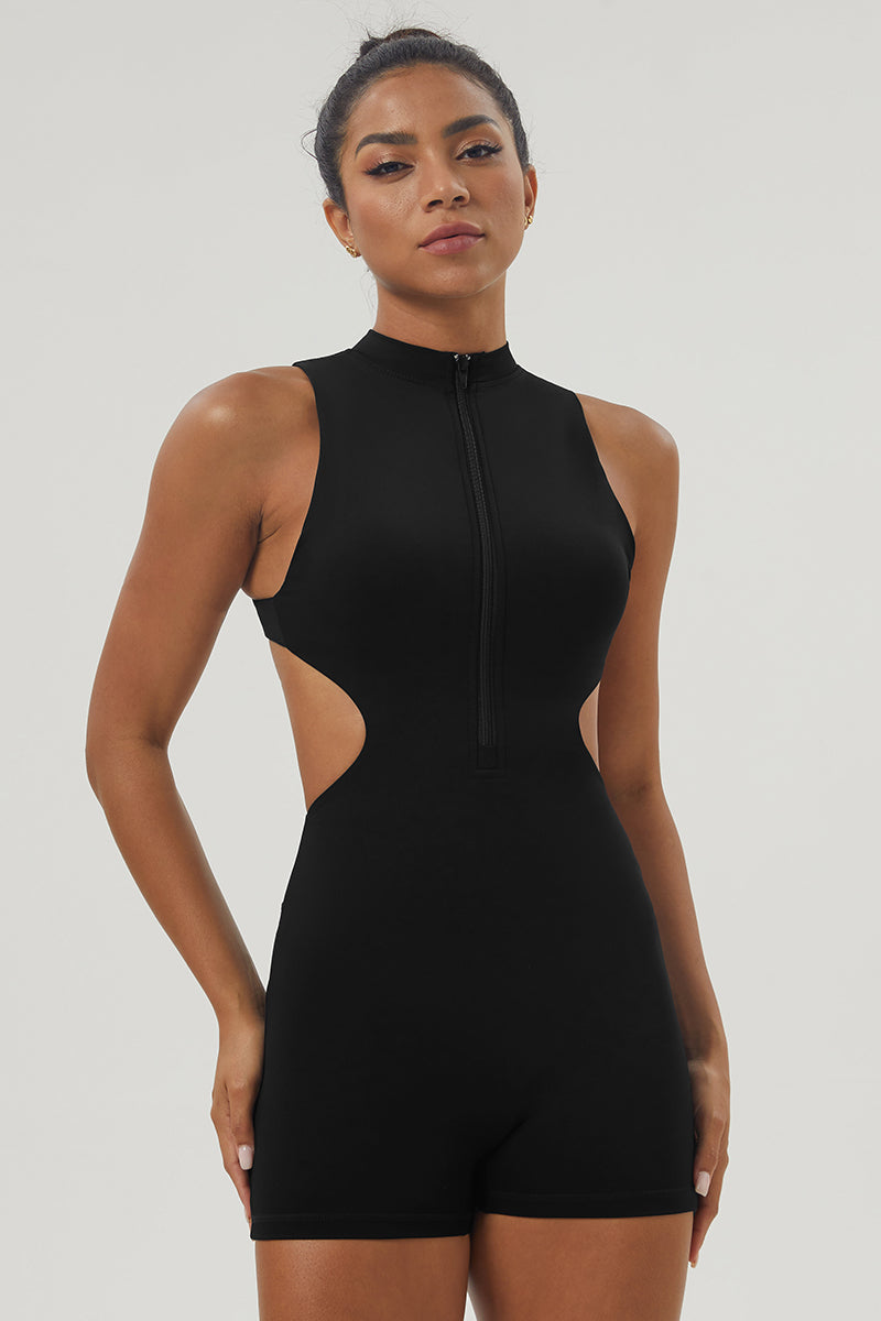Sylvie Half-Zip Yoga Jumpsuit