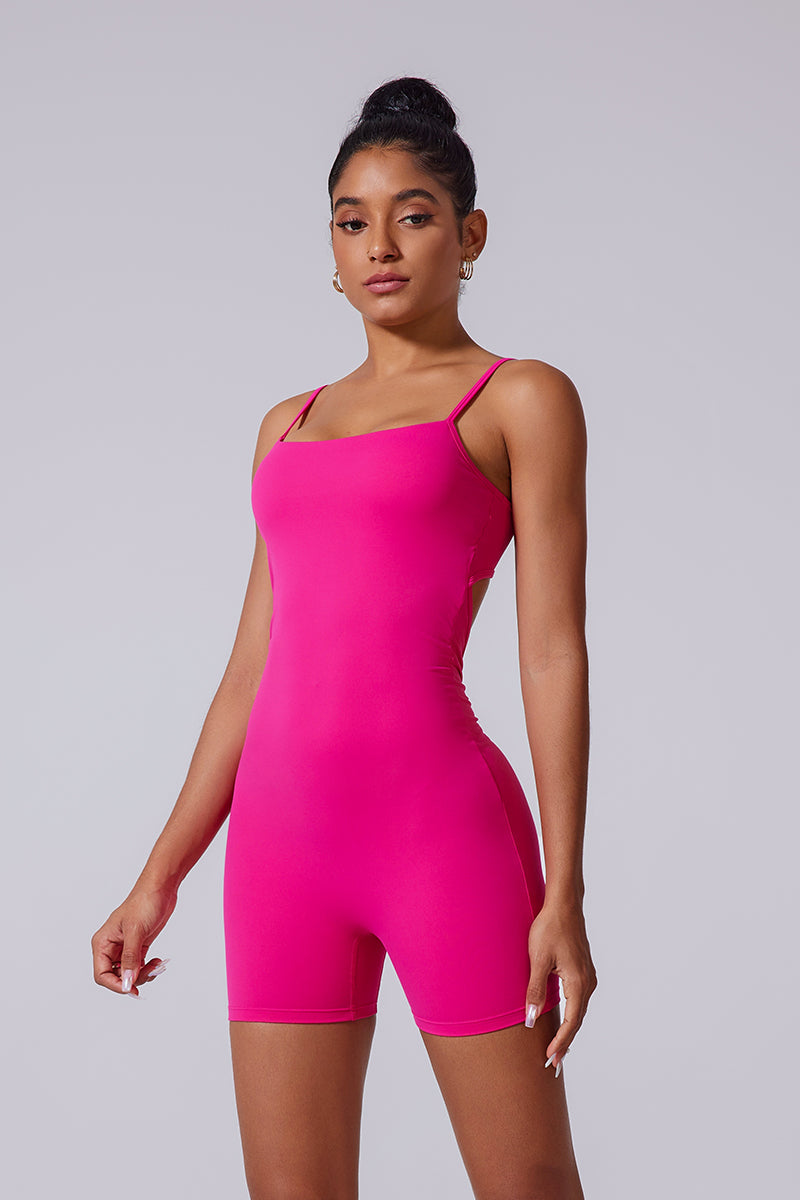 Britt Backless V-Waist Shorts Bodysuit