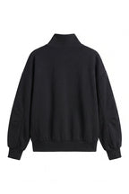 Women's Fall Solid Fleece Loose Mock Neck Sweatshirt