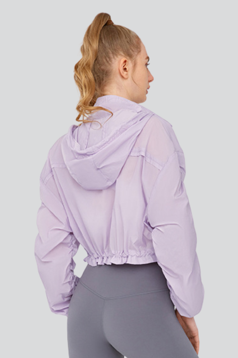Women's Summer Light Sunscreen Cropped Drawstring Jacket