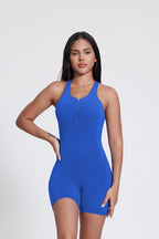 Body Freja con mezza zip e schiena a I