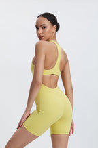 Body Freja con mezza zip e schiena a I
