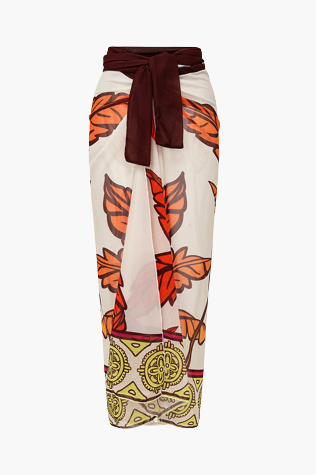 Orange Floral Swimsuit & Sarong