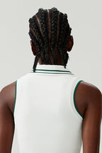 Women Stretch Yoga Tennis Set: Sleeveless Sports Top + High Waist Skirt