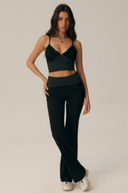 Completo Colette canotta in pizzo e pantaloni svasati