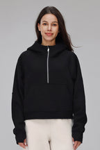 Sena Cropped Zip Fleece Hoodie