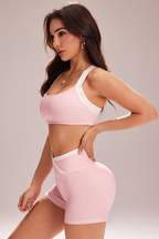 Women's Checkered Print Wide Straps Bra And Shorts Set
