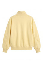 Women's Fall Solid Fleece Loose Mock Neck Sweatshirt