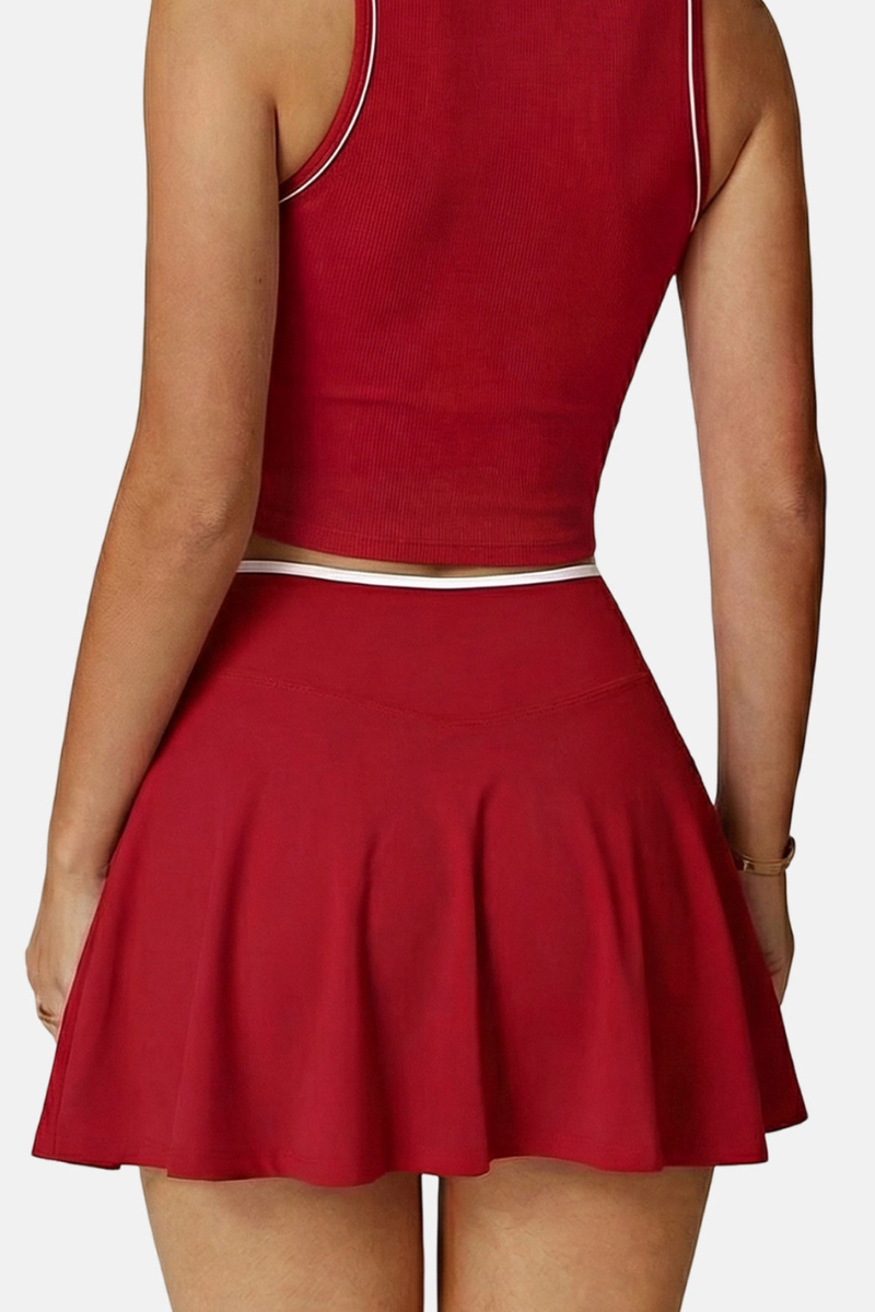 Zadie V-Waist Pleated Tennis Skort