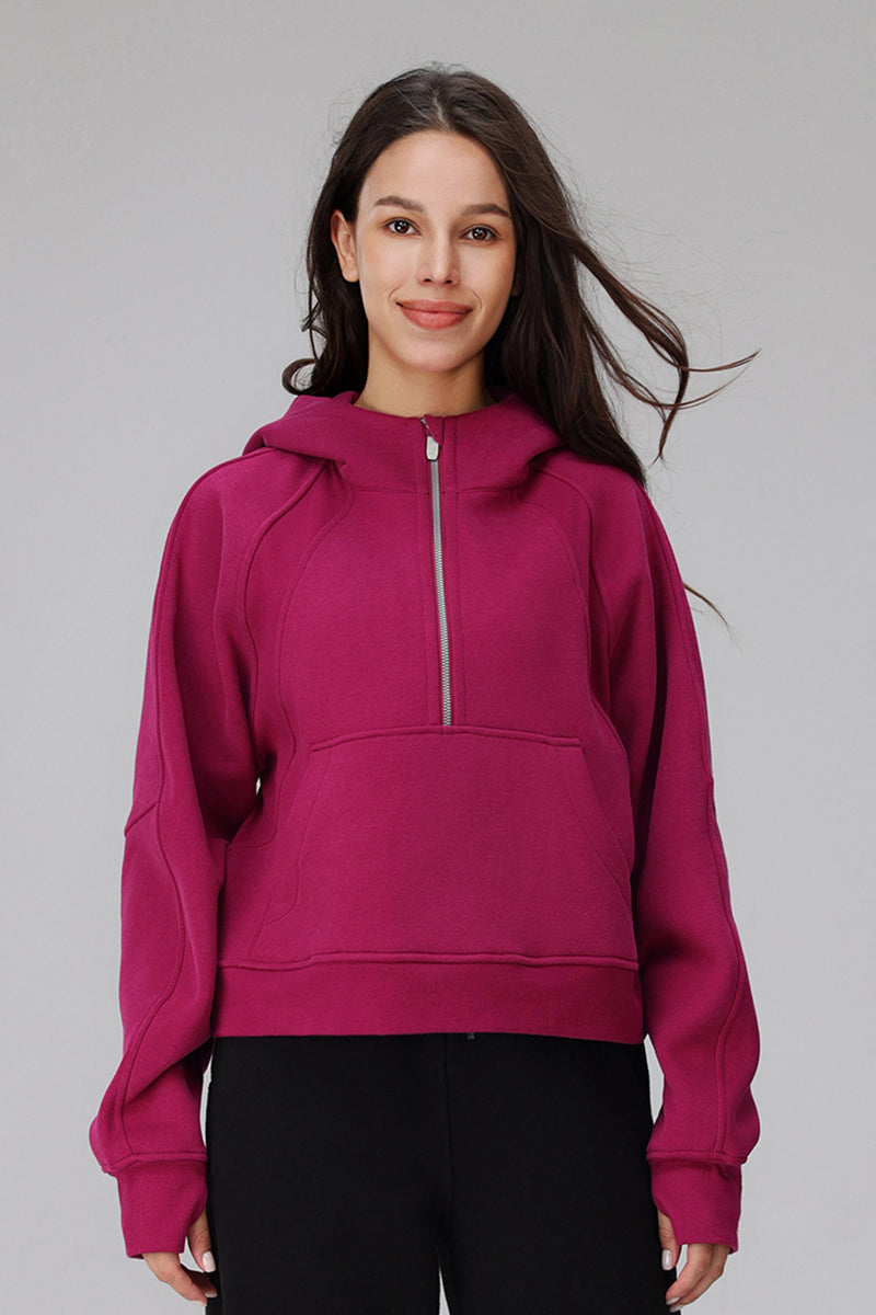 Sena Cropped Zip Fleece Hoodie