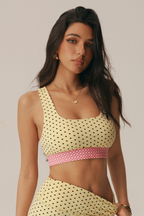 Lottie Polka Dot Square-Neck Sports Bra